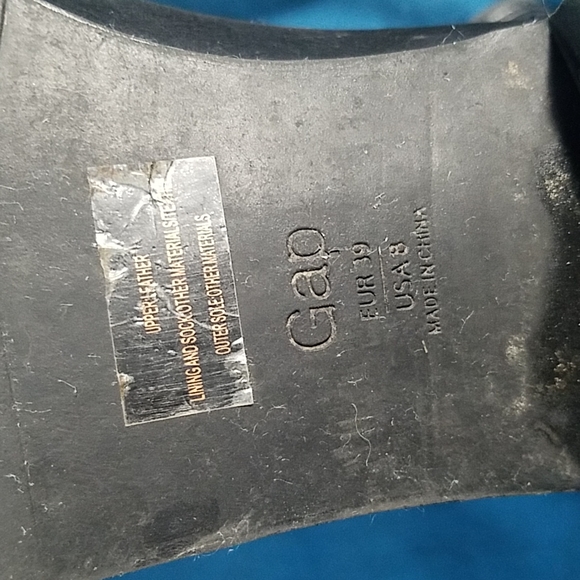 Gap Black Leather Moto Ankle Boots Booties Chelsea - Picture 7 of 11